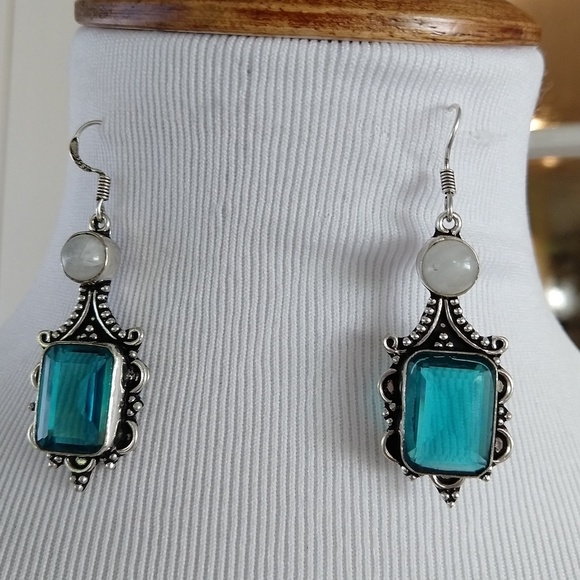 Jewelry - Apatite moonstone stamped 925 earrings Jewelry - Apatite moonstone stamped 925 earrings